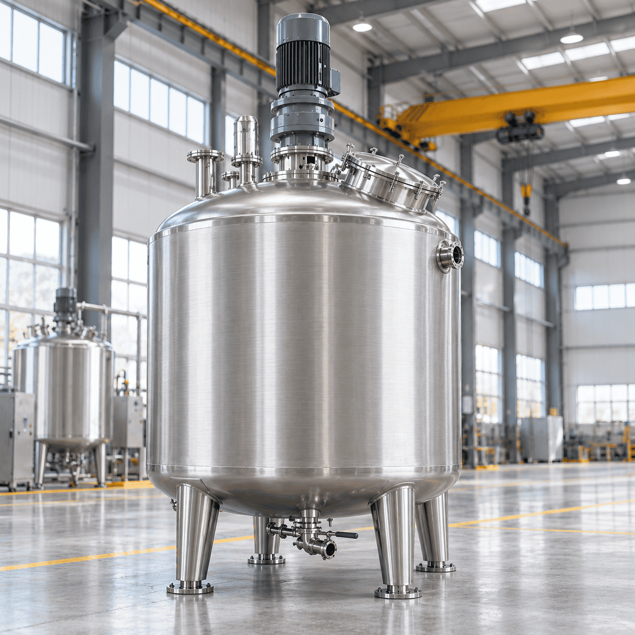 Industrial mixing tank for liquid blending and batch processing