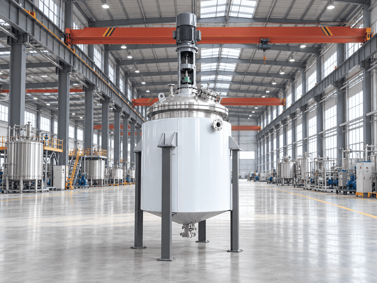 Jacketed industrial mixing tank