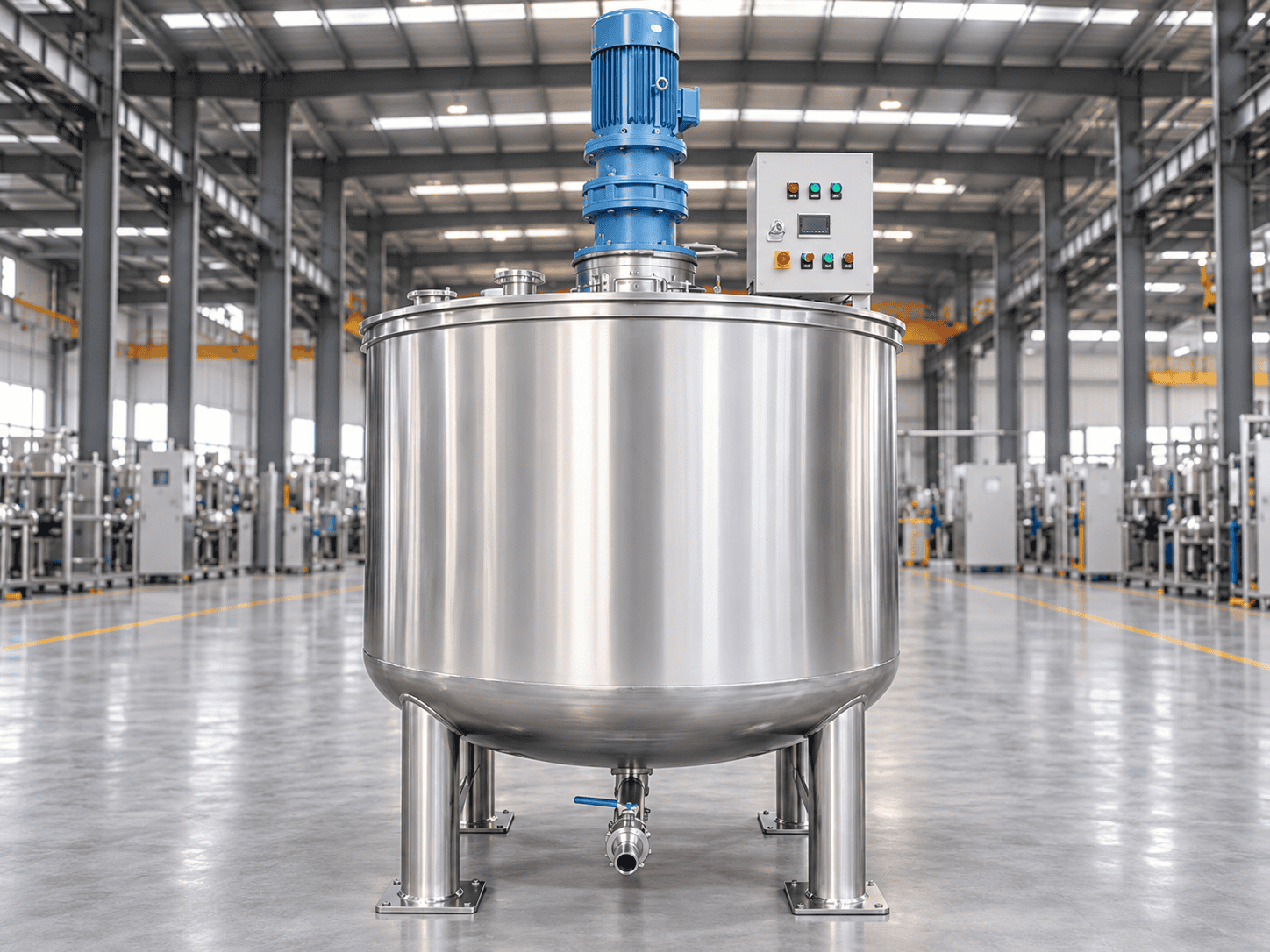 Heated industrial mixing tank