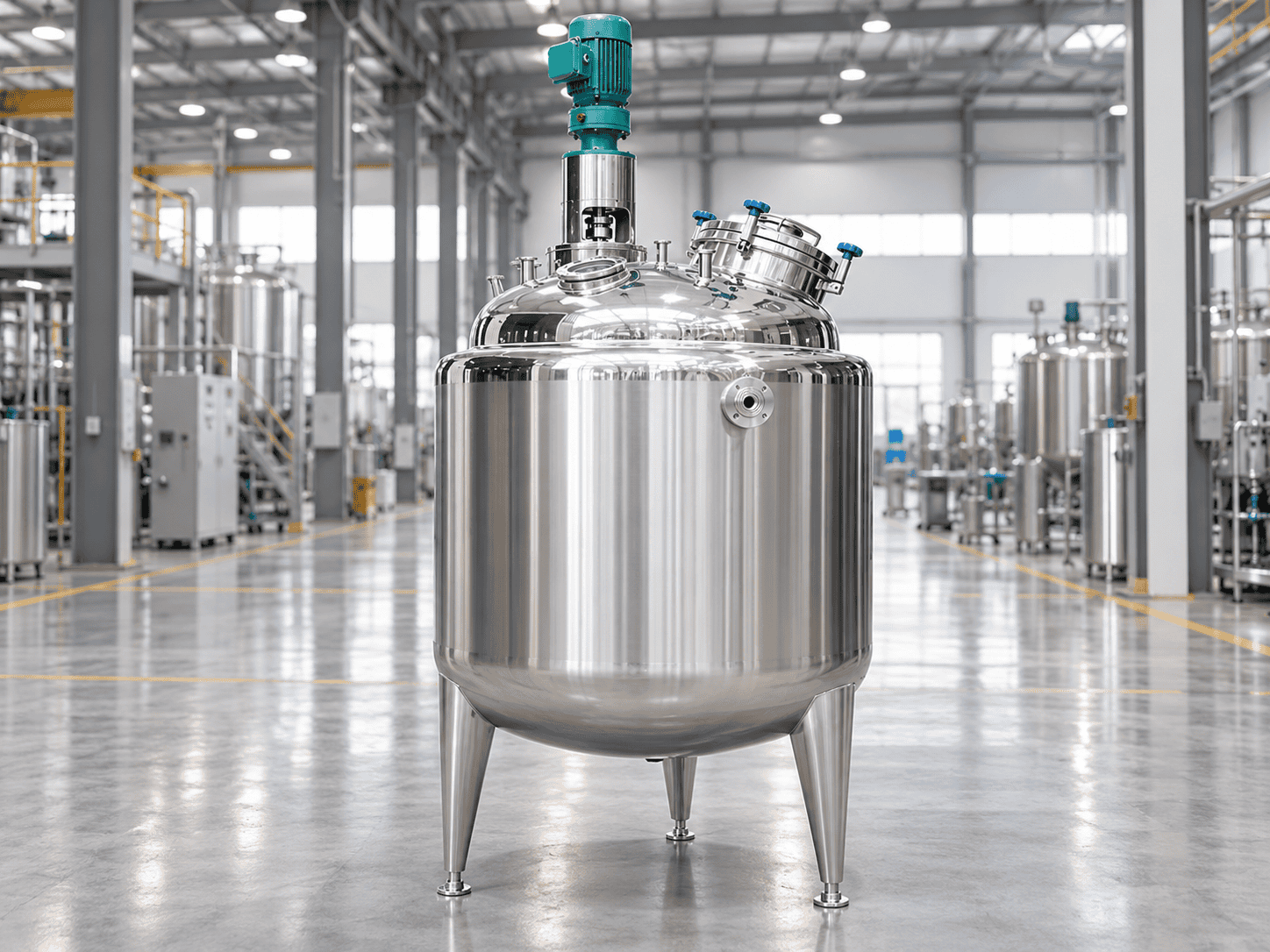 Sanitary stainless steel mixing tank