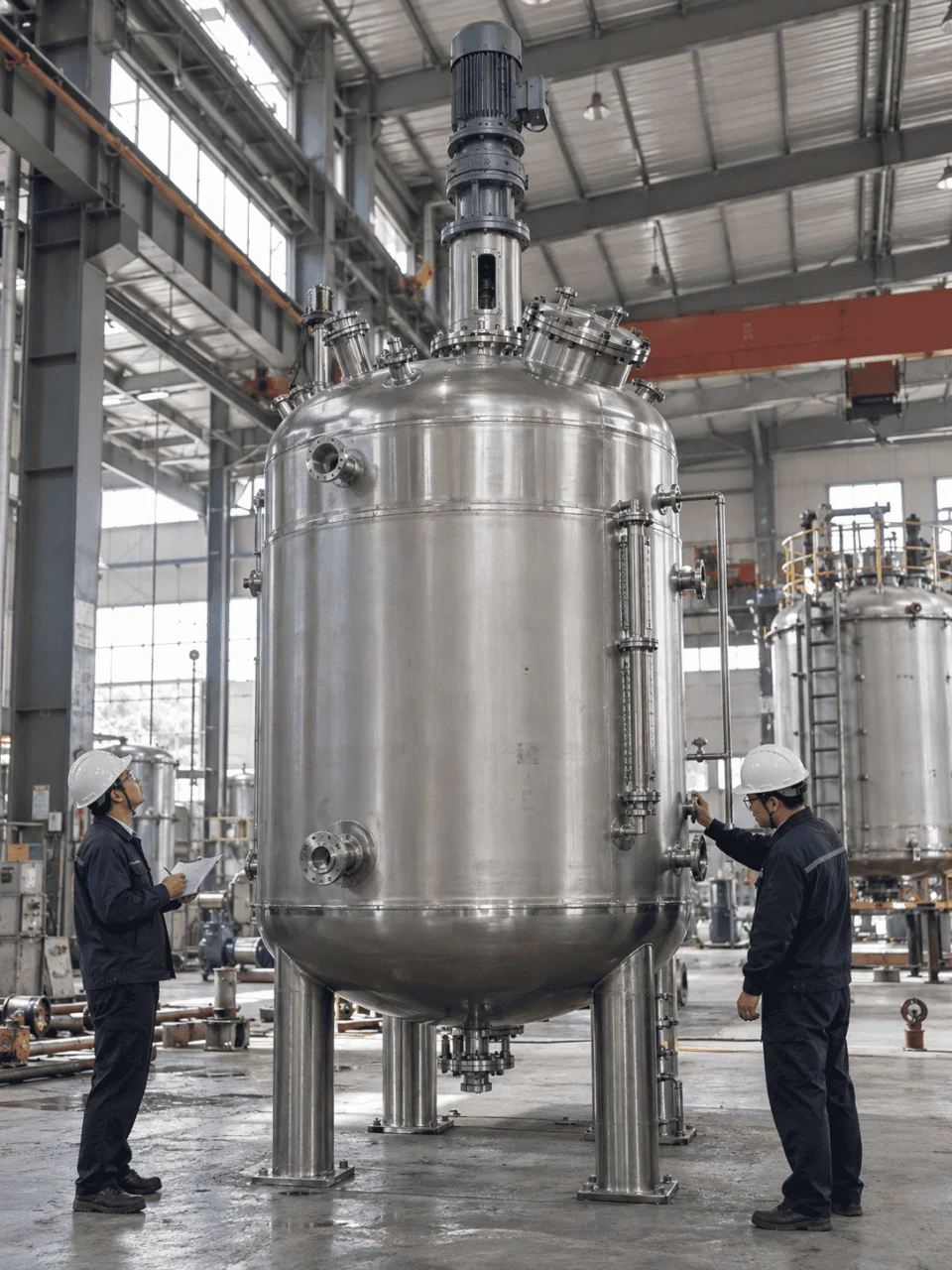 Chemical reactor inspection scene in factory