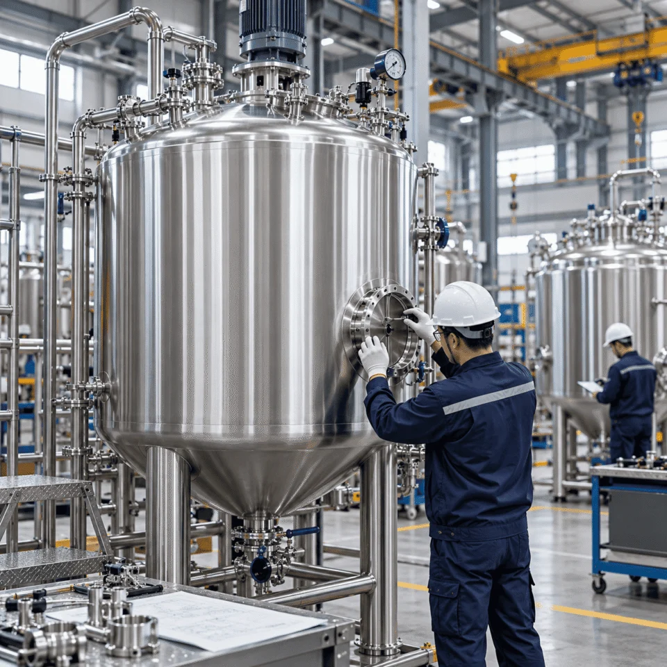 Stainless steel brewing and fermentation vessel fabrication and inspection
