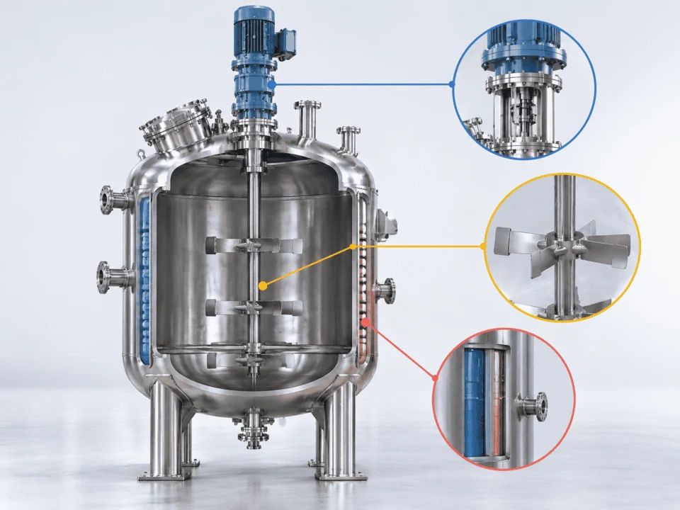 Agitated reactor technical structure