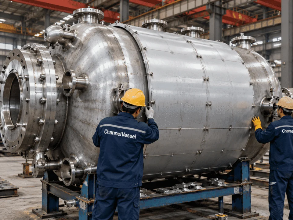 Full jacket fit-up and alignment on a stainless steel pressure vessel