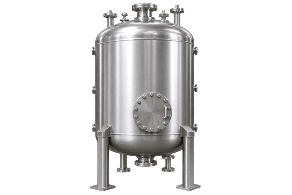 Vertical pressure vessel for internal pressure service