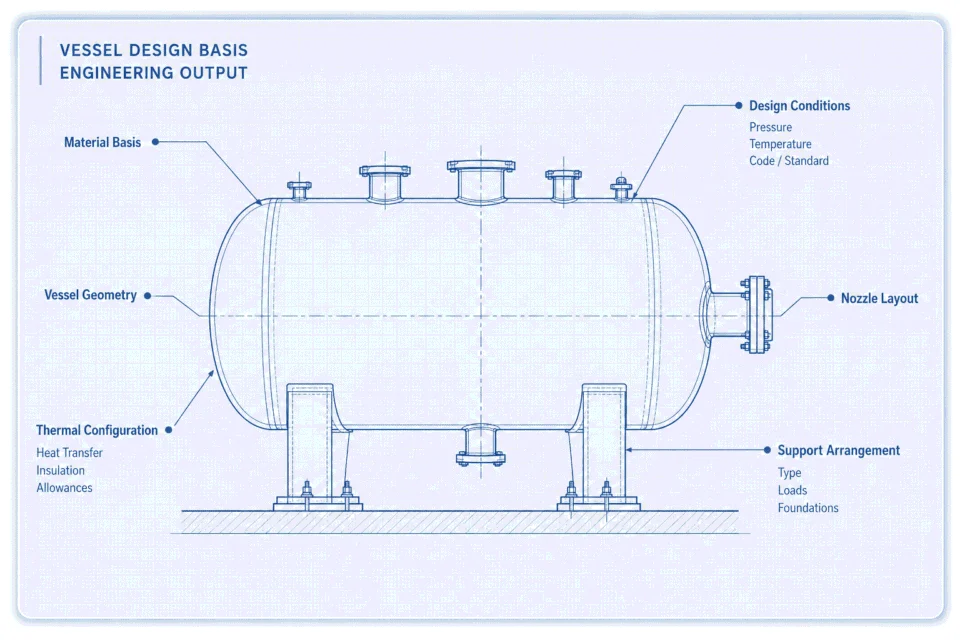 Pressure vessel engineering design basis blueprint