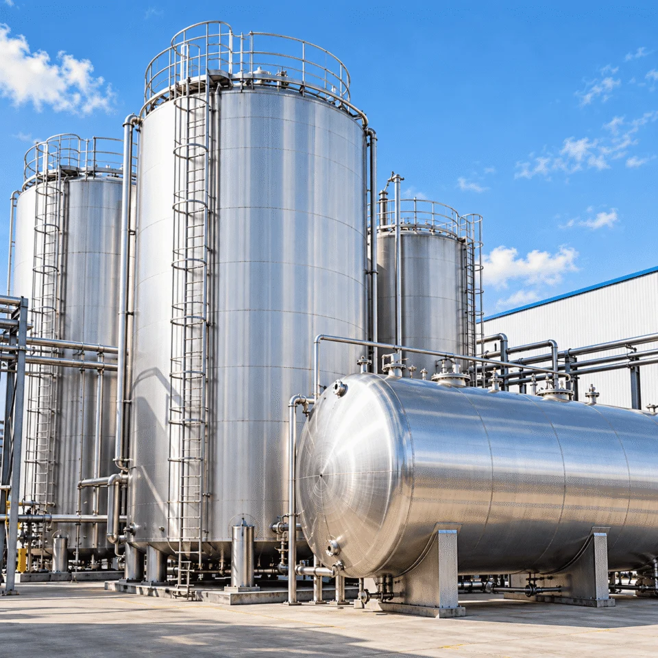 Custom industrial storage tanks for process and bulk liquid storage