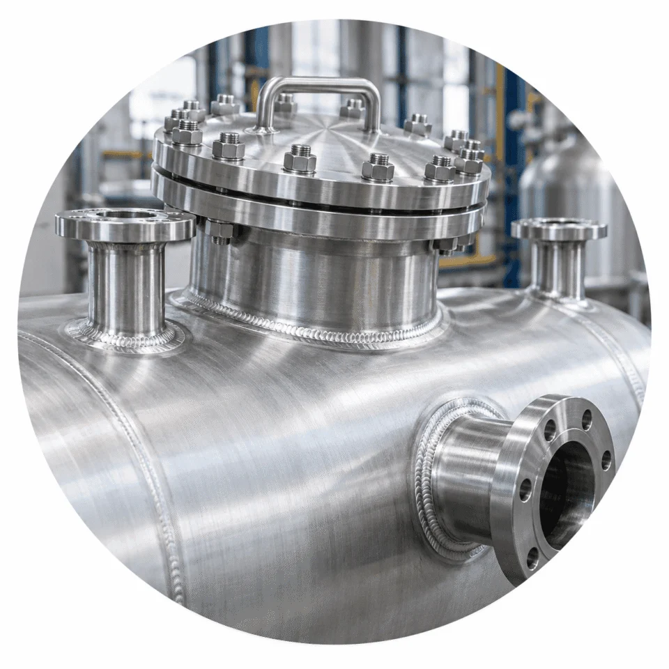 Pressure vessel nozzle and manway reinforcement detail