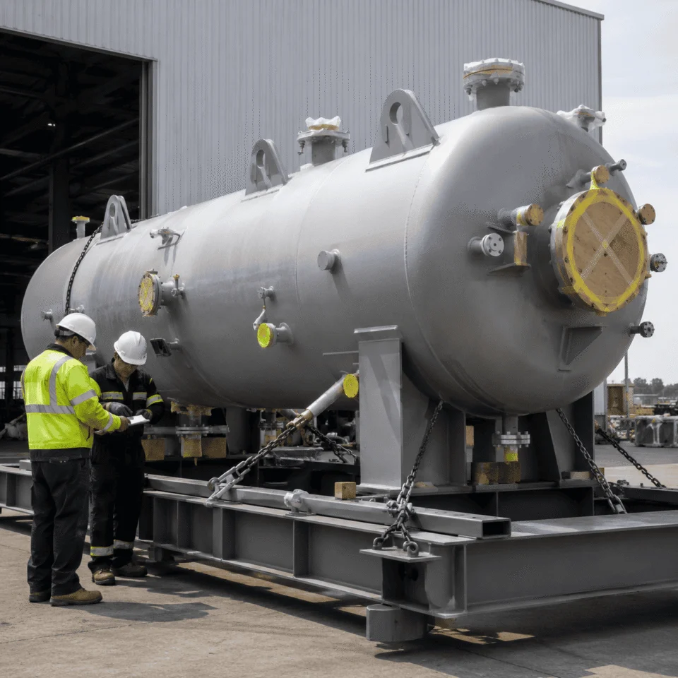 High pressure vessel lifting and transport preparation