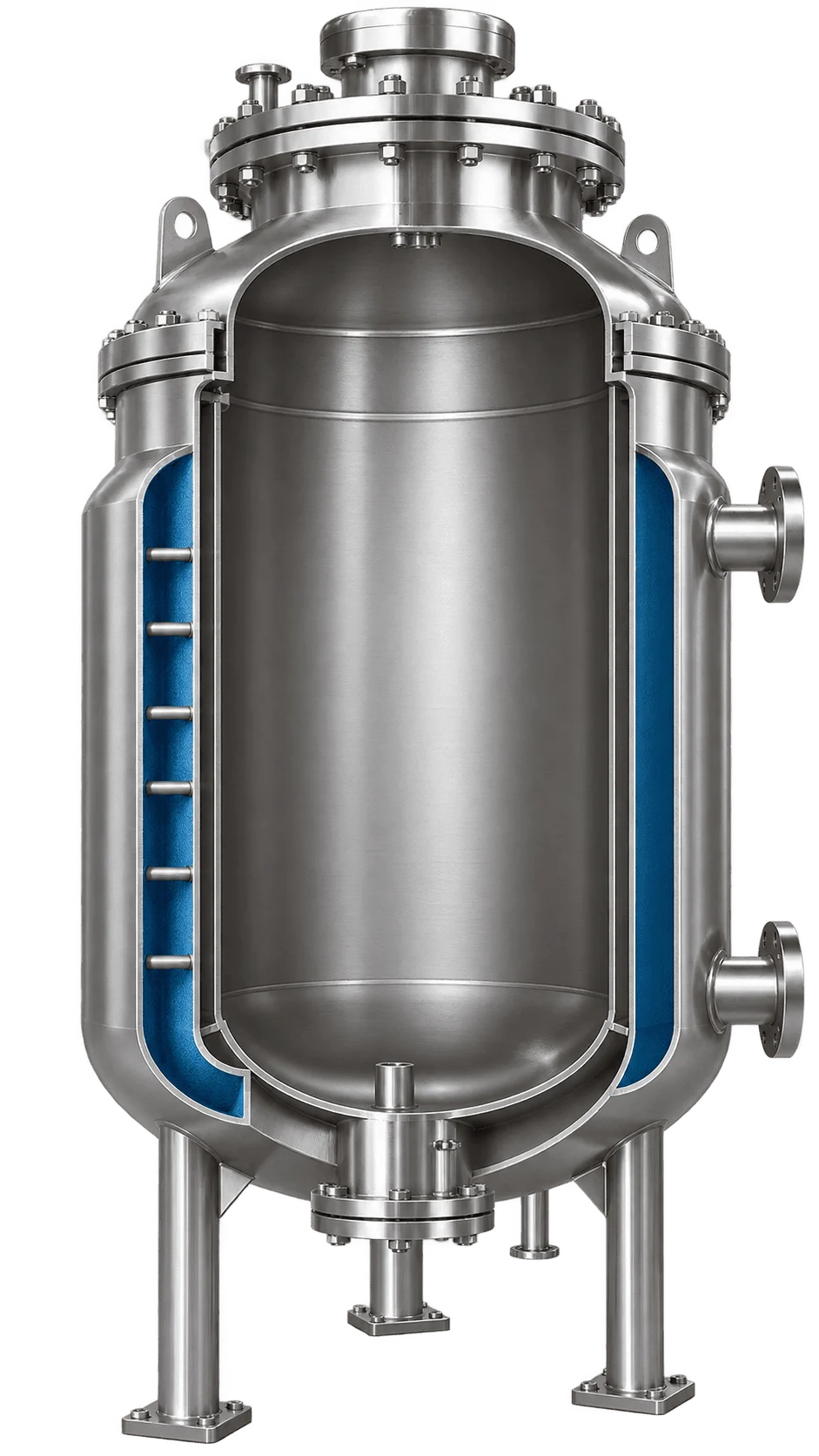 Full jacket pressure vessel structure