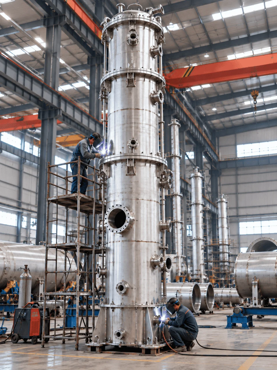 Distillation column internals and vessel fabrication