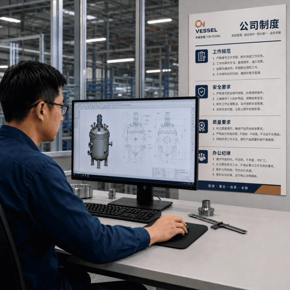 Pressure vessel engineering review and fabrication drawing