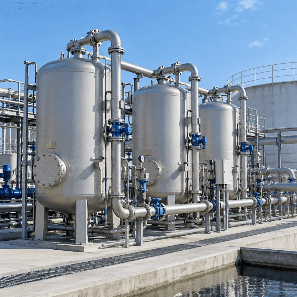Water treatment pressure vessels and process equipment