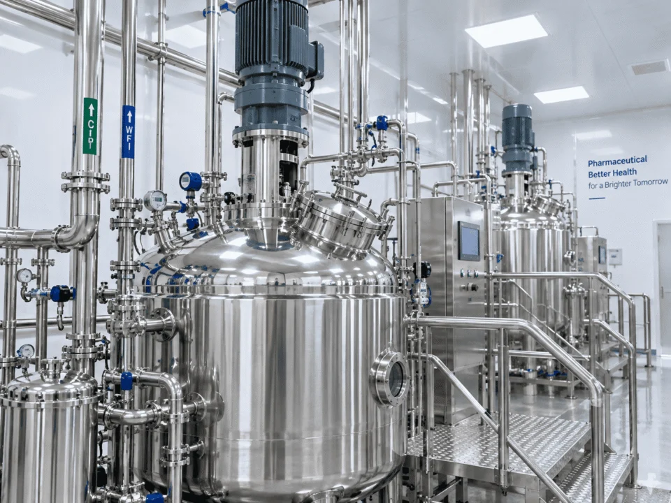 Jacketed pressure vessel used in pharmaceutical and food processing