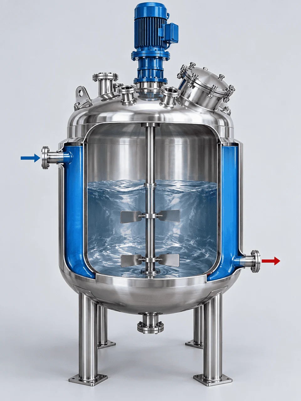 Conventional full jacket reactor configuration
