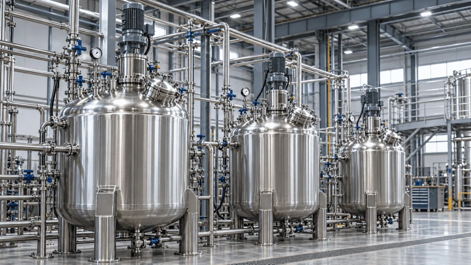 Chemical reactors in a manufacturing workshop