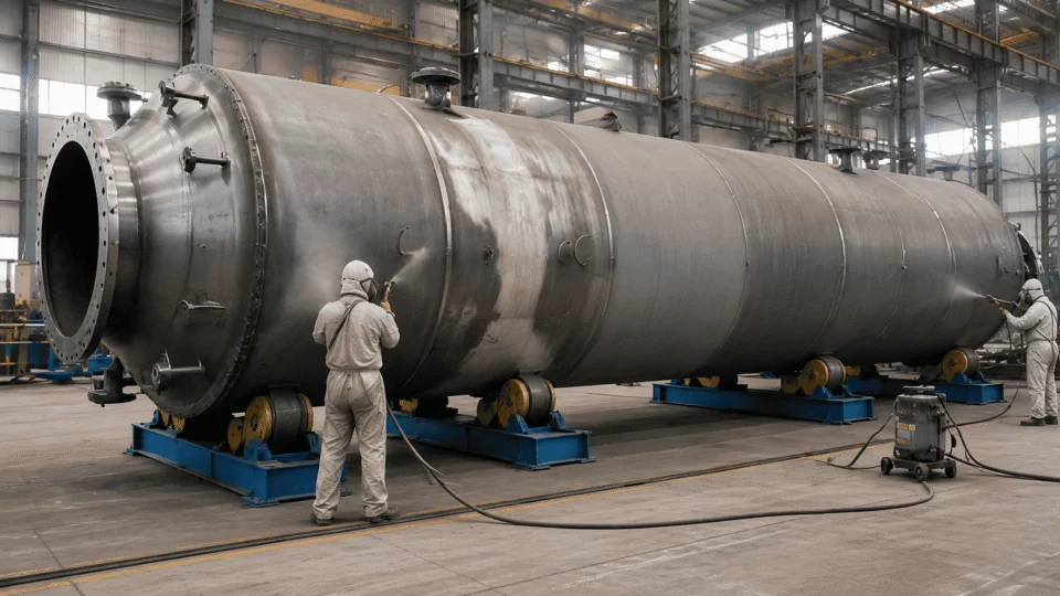 Carbon steel pressure vessel corrosion protection and surface treatment in ChannelVessel factory