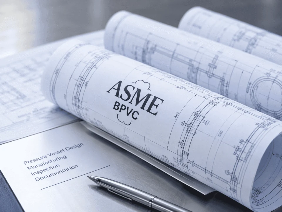 Pressure vessel engineering blueprints and ASME documentation