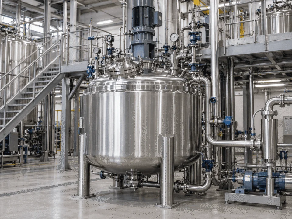 Jacketed pressure vessel used for viscous and specialty product processing