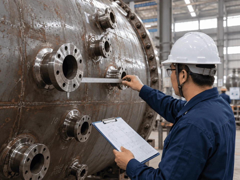 Final dimensional and interface inspection of a custom pressure vessel
