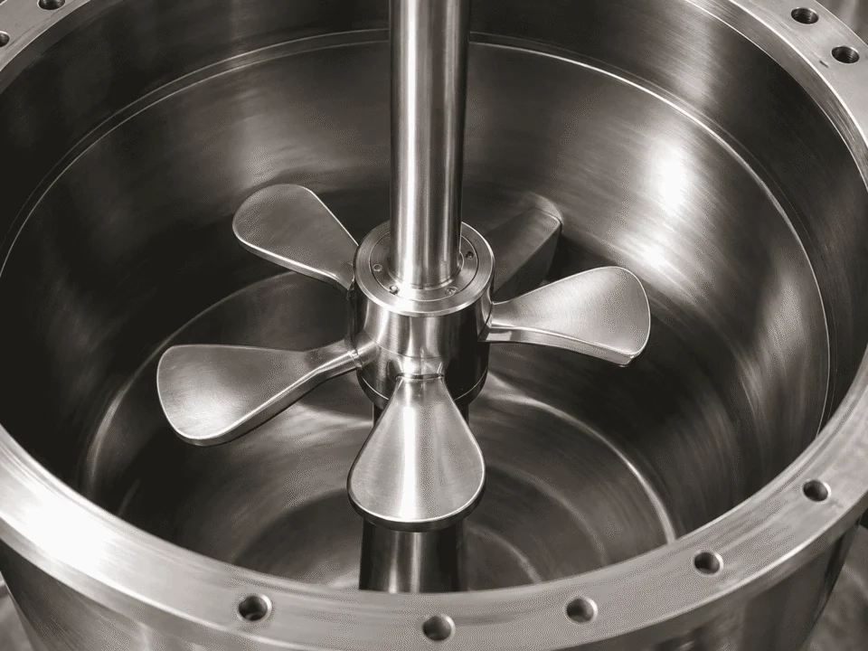 Stainless steel vessel impeller detail